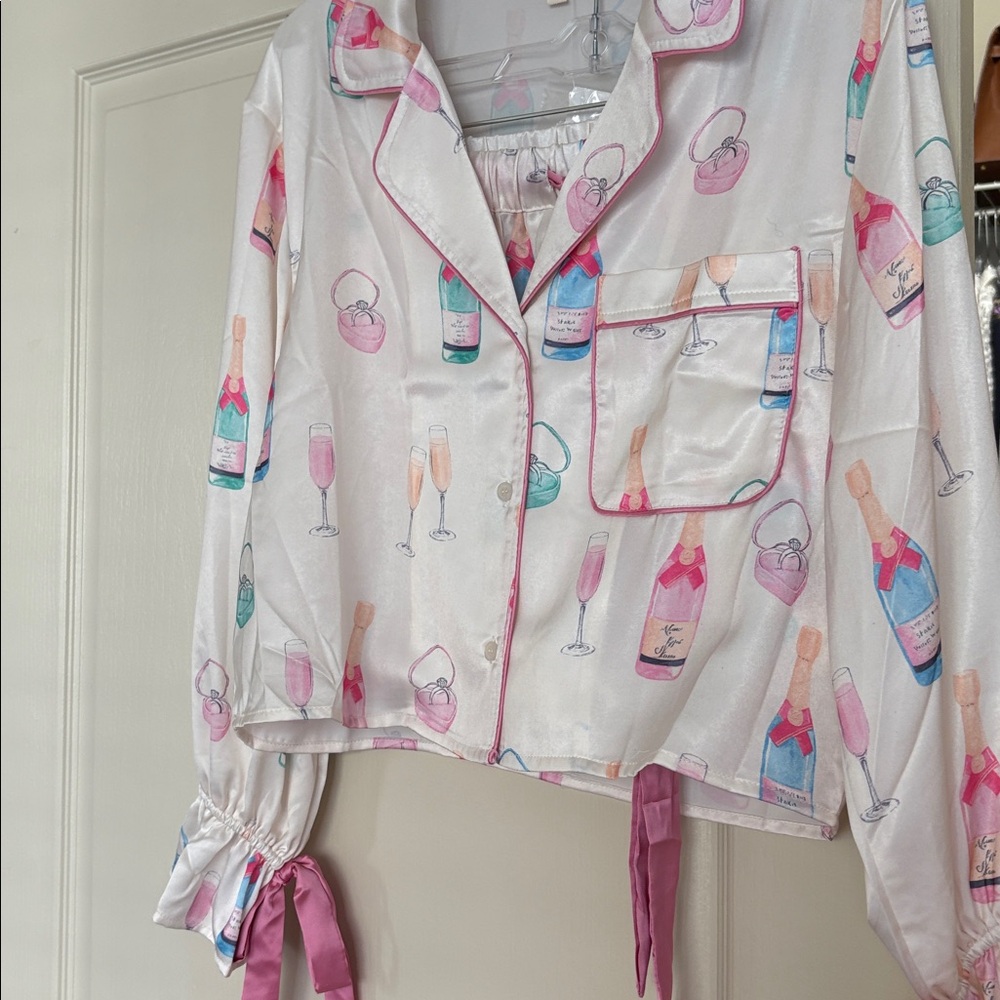 Peach Love California Satin Champayne Set Design